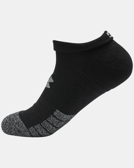 Adult HeatGear® No Show Socks 3-Pack in Black image number 6